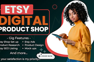etsy digital products, etsy shop setup, create etsy digital products, etsy seo
