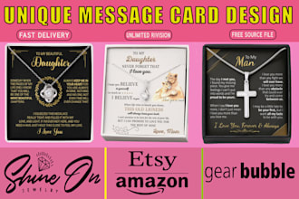design profitable gearbubble, shineon card on jewelry message