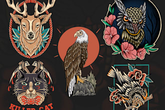 design your favorite animal in vintage style