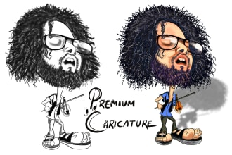 draw cartoon portrait caricature from photo