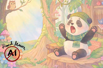 create pastel book illustrations, hand drawn no ai