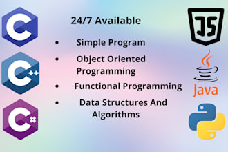 do professional c cpp java python csharp programming task