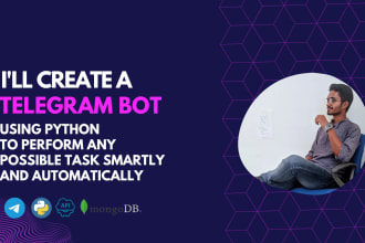 create a professional telegram bot with database and API