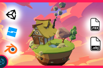 make 3d low poly models for roblox , unity , blender