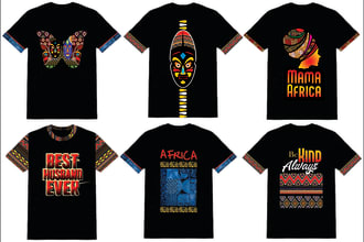 create eye catchy t shirt design with african patterns