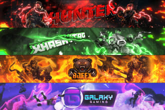 design the perfect gaming youtube banner twitch, discord
