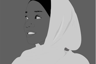 draw a minimalist line art vector portrait