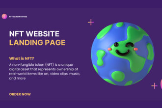 create nft landing page, crypto landing page, nft website
