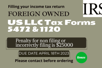 file and fax US tax forms 5472 and 1120 for non resident US llc