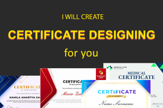 design professional, custom certificate for you