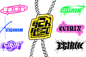 create cool unique logo in y2k style