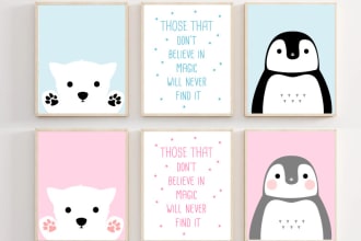 design beautiful DIY printable nursery wall art