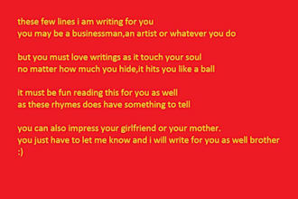 write a poem for you in english