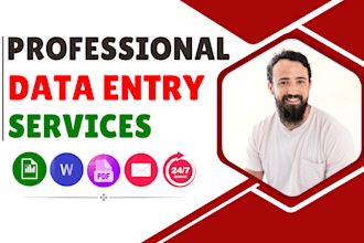do data entry, data scraping, email leads, PDF to excel data entry