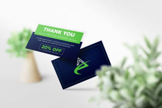 design amazon thank you card, package insert, product insert, or business card