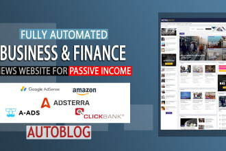 create autoblog, automated business and finance news website for passive income