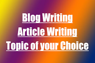 write you a blog post or article as a professional journalist