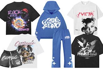 create streetwear design or t shirt design for clothing