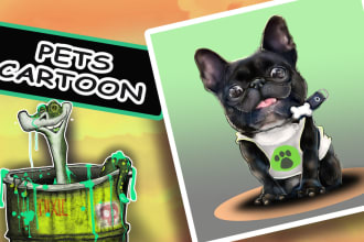 draw a funny caricature of your dog