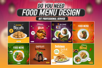 do facebook instagram food menu flyer poster banner restaurant social media ads