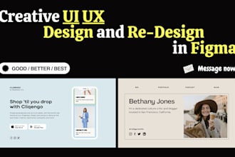 do creative website UI UX design in figma