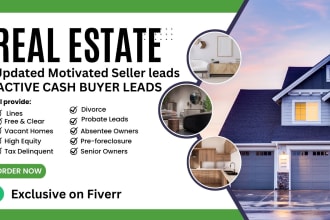 do real estate motivated seller leads and active cash buyer with skip tracing