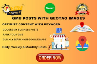 35 posts content with geotags photos to gmb for local SEO