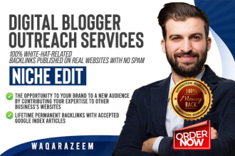do link insert high da 60 DR 60 niche and general  sites with index articles