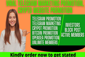 advertise and promote crypto, nft, opensea, discord, telegram, bitcoin marketing