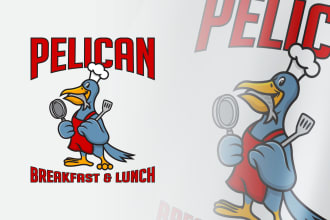 design unique cartoon mascot logo for fast food restaurant
