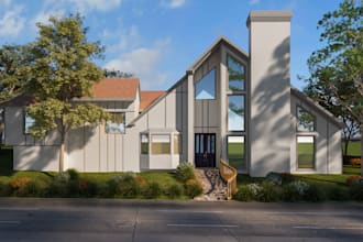 design 3d front elevation, interior and exterior house rendering