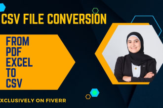 convert pdf, excel into a csv file