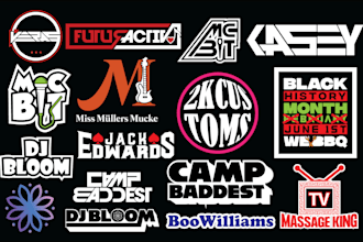 design dj logo, music, typography and t shirts design