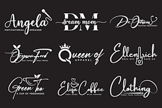 design photography signature watermark handwritten scripted cursive logo
