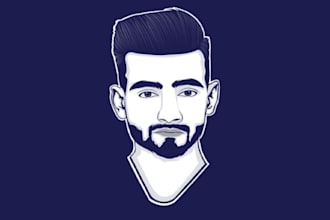 draw minimalist flat line vector avatar of you in 24 hours