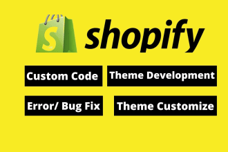 shopify developer, shopify custom coding, shopify bug fix, theme custom coding