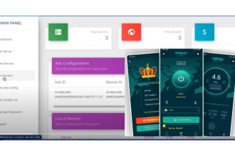 provide premium android vpn app with PHP admin panel