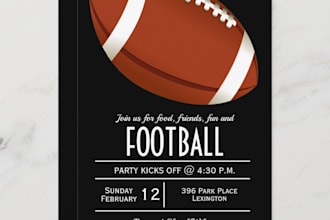 do the football digital birthday party invitation