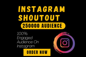 do an instagram shoutout promotion on 250k active page