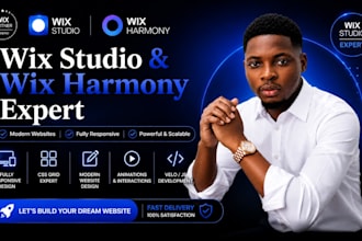 design wix studio website, wix harmony, redesign wix SEO, figma, wix store