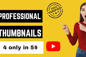 design 4 amazing youtube thumbnails just in one day