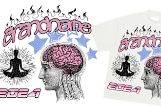 custom urban streetwear and illustration tshirt design
