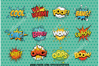 design comic text, comic logo, words, pop art, and slogan