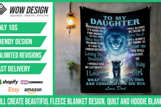 create beautiful fleece blanket design, quilt and customized