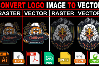 convert low quality image or logo to vector ai, eps, pdf, jpeg, png, svg, cdr