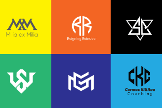 do modern minimal monogram personal name initial latter text brand logo design