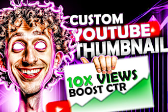 design unique, custom, podcast, catchy youtube thumbnail