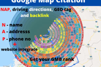do live google map citation for USA, aus, canada, south africa, germany belgium