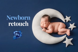 retouch in photoshop newborn, baby photo edit, color grading