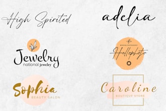 design handwriting, scripted and minimal boho logo